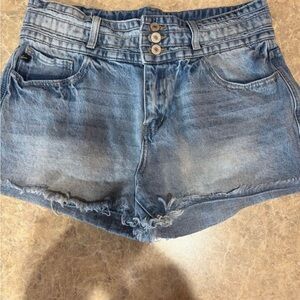 KanCan Light Blue Distressed Jean Shorts